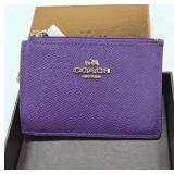 Coach Purple Leather Card Case
