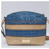 Brahmin Blue and Tan Crossbody Bag
