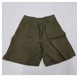 Men's Olive Green Cotton Shorts Size 29