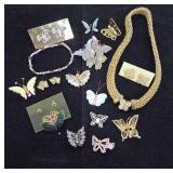 Butterfly-Themed Jewelry Collection with Necklace