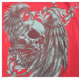 Skull Design Red T-Shirt 2XL