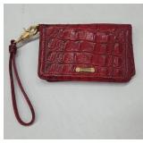 Brahmin Red Croc Embossed Leather Wristlet