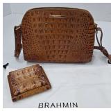 Brahmin Crocodile-Embossed Leather Bag
