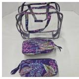 Vera Bradley Clear and Fabric Bag Set