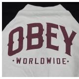 Obey Raglan-Sleeve Shirt in Black and White