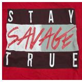 Red Graphic Shirt, Stay Savage True Design