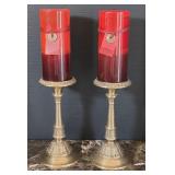 Candleholders with Red Capri Candles