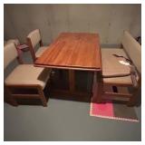 Wooden Dining Set with Upholstered Seating