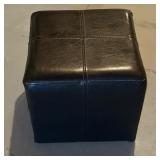 Black Leather Upholstered Cube