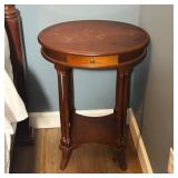 Mahogany Inlaid Side Table with Drawer