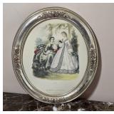 La Mode Illustrï¿½e Print in Oval Frame