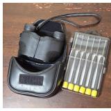 Compact Binoculars with Case and Screwdrivers