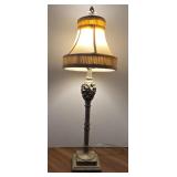 Table Lamp With Ornate Base and Shade