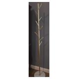Gold-Tone Metal Coat Rack With Marble Base