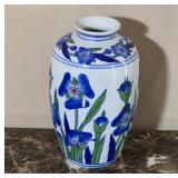 Blue and White Floral Ceramic Vase