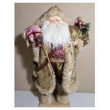 Gold-Robed Santa Figure With Accessories