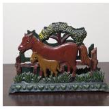 Painted Cast Iron Horse-Themed Letter Holder