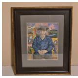 Framed Print of Man in Blue Suit