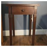 Glass-Top Wooden Side Table