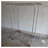 Chrome Rolling Garment Rack on Wheels