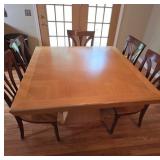 Square Oak Dining Table With Chairs