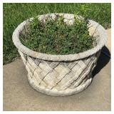 Concrete Planter with Basketweave Pattern