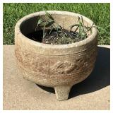 Concrete Planter with Raised Decorative Details