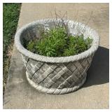 Concrete Planter with Woven Design