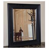 Black Wooden Framed Wall Mirror