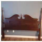 Wooden Queen-Size Headboard with Finials