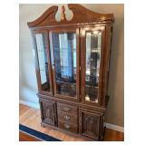 Wood China Cabinet With Glass Shelves