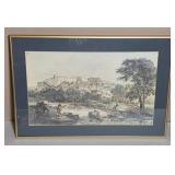 Framed Landscape Print With Gold Frame