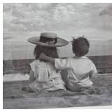 Framed Black-and-White Beach Scene