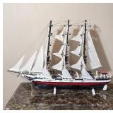 Wood Ship Model With Sails