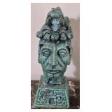 Zarebki Malachite Stone Bust, Mexico
