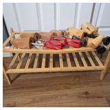 Wood Shoe Stretchers and Wooden Shelf