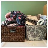 Textile Items in Decorative Baskets
