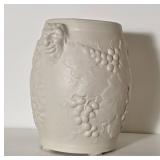 White Ceramic Vase With Face Motif