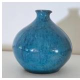 Blue Glazed Ceramic Vase