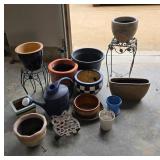 Ceramic and Metal Planters