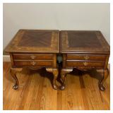 Wooden Side Tables With Brass Hardware