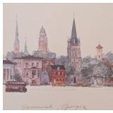Signed Savannah Georgia Leonard Weber Framed Art