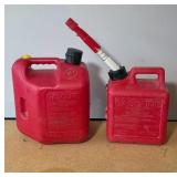 Red Plastic Gasoline Fuel Containers