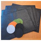 Black Woven Placemats with Felt and Rubber Pads