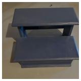 Blue Wooden Two-Tier Step Stool