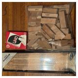 Cribbage Board, Uno, Wooden Blocks