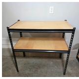 Steel Frame Shelving Unit With Wood Inserts