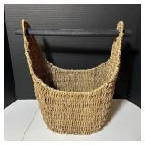 Woven Basket With Wood Handle