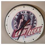 Bud Light Beer Lady Luck Wall Clock