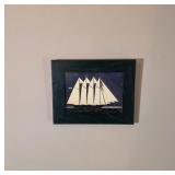 Framed Nautical Sailboat Artwork